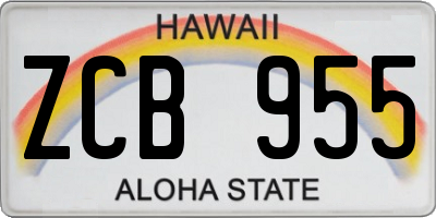 HI license plate ZCB955