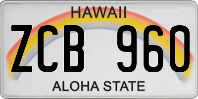 HI license plate ZCB960