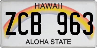 HI license plate ZCB963