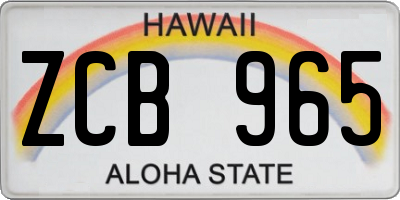 HI license plate ZCB965