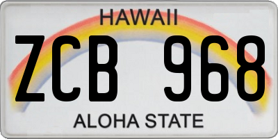 HI license plate ZCB968