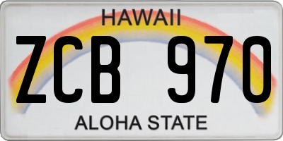 HI license plate ZCB970