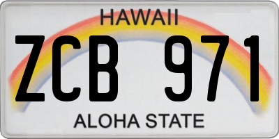 HI license plate ZCB971