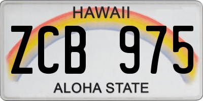 HI license plate ZCB975