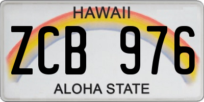 HI license plate ZCB976