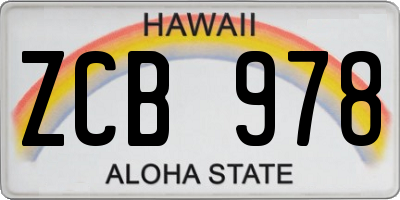 HI license plate ZCB978