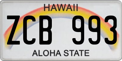 HI license plate ZCB993