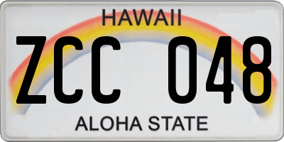HI license plate ZCC048