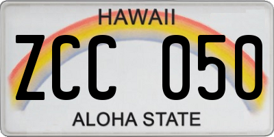 HI license plate ZCC050