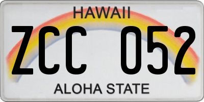 HI license plate ZCC052