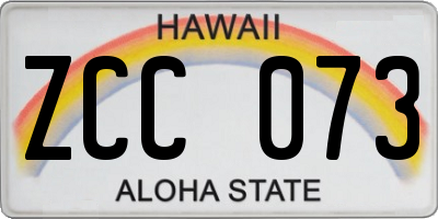 HI license plate ZCC073