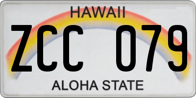 HI license plate ZCC079