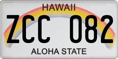 HI license plate ZCC082
