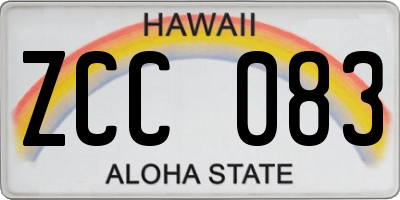 HI license plate ZCC083