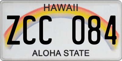 HI license plate ZCC084