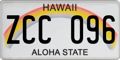 HI license plate ZCC096