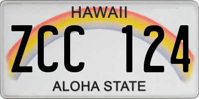 HI license plate ZCC124