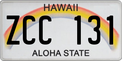 HI license plate ZCC131