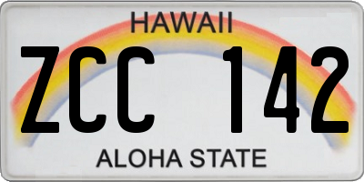 HI license plate ZCC142