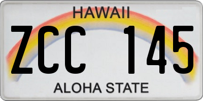HI license plate ZCC145