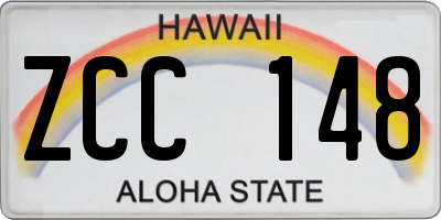 HI license plate ZCC148