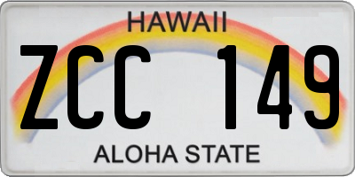 HI license plate ZCC149