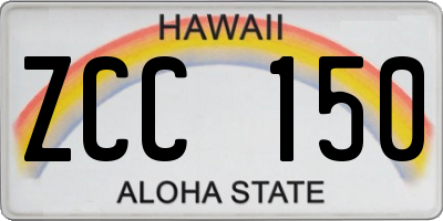 HI license plate ZCC150