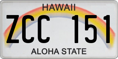 HI license plate ZCC151