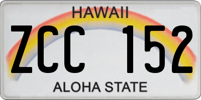 HI license plate ZCC152