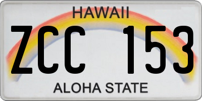 HI license plate ZCC153