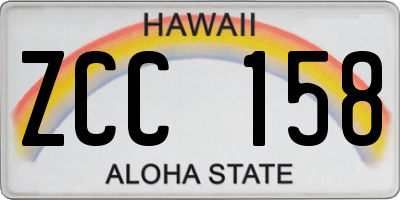 HI license plate ZCC158