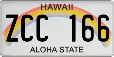 HI license plate ZCC166