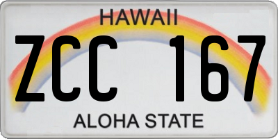 HI license plate ZCC167