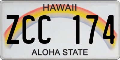 HI license plate ZCC174