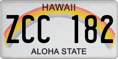 HI license plate ZCC182