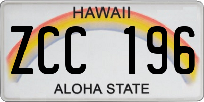 HI license plate ZCC196