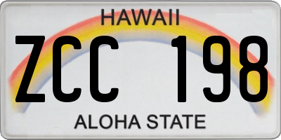 HI license plate ZCC198