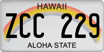 HI license plate ZCC229
