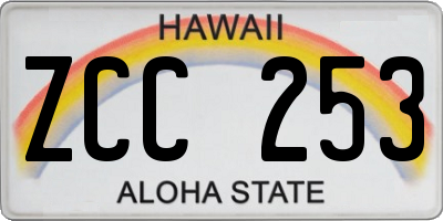 HI license plate ZCC253
