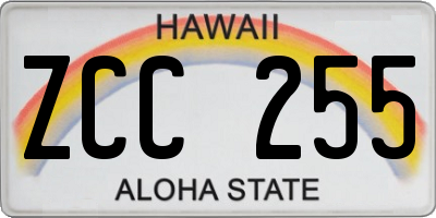 HI license plate ZCC255