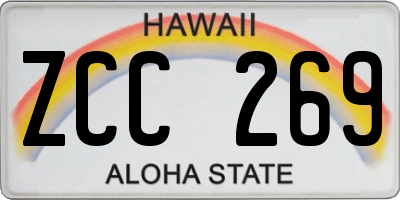 HI license plate ZCC269