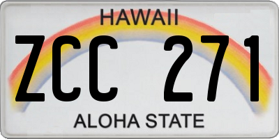 HI license plate ZCC271