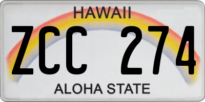 HI license plate ZCC274