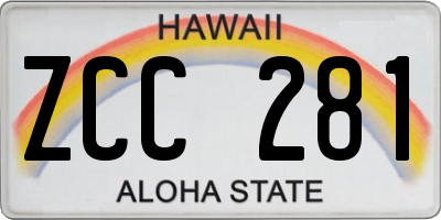 HI license plate ZCC281