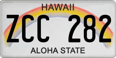 HI license plate ZCC282