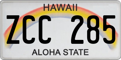 HI license plate ZCC285