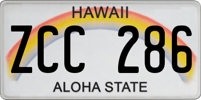 HI license plate ZCC286