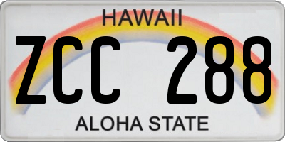 HI license plate ZCC288