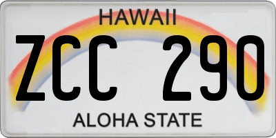 HI license plate ZCC290