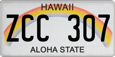 HI license plate ZCC307